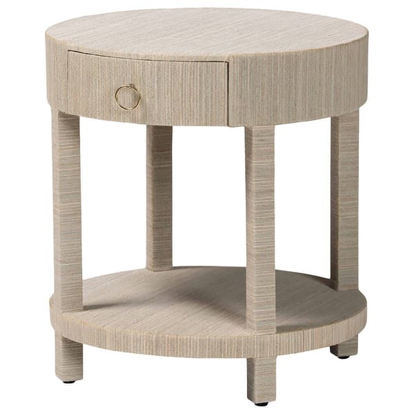 bali & pari Sadia Bohemian Woven Natural Grasscloth Nightstand - image 
