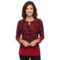 Womens Kasper 3/4 Sleeve Hardware Leaf Keyhole Blouse - image 2