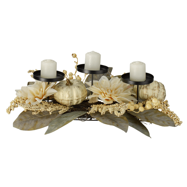 Northlight Dahlia Fall Harvest Candle Holder Centerpiece