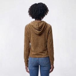 Womens Nautica Long Sleeve Solid Rib Knit Hoodie