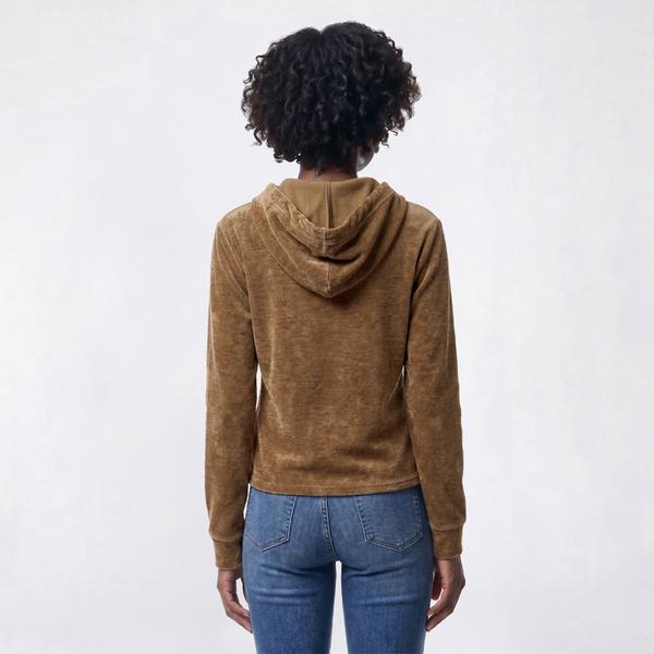 Womens Nautica Long Sleeve Solid Rib Knit Hoodie