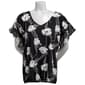 Womens Sara Michele Flutter Sleeve Cold Shoulder Floral Blouse - image 1