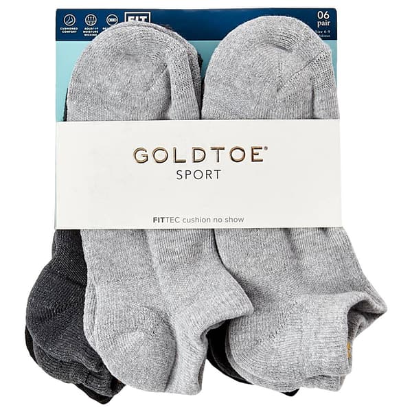 Womens Gold Toe 6pk. Fit Tech Cushion No Show Socks - image 