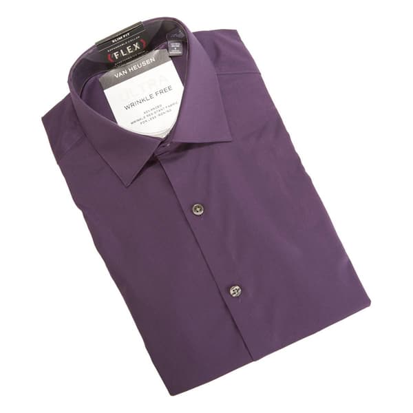 Mens Van Heusen® Flex Slim Fit Dress Shirt - Eggplant - Boscov's