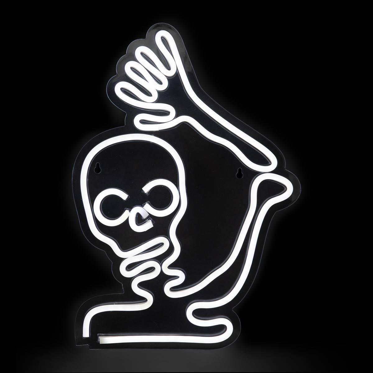 Open Video Modal for Northlight Seasonal 15in. LED Neon Skeleton Window Silhouette