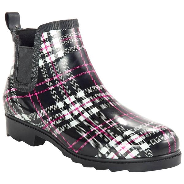 Womens Ella & Joy Chelsea Plaid Ankle Rainboots - image 