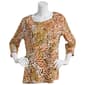 Womens Emily Daniels 3/4 Sleeve Leopard Brushed Jacquard Top - image 1