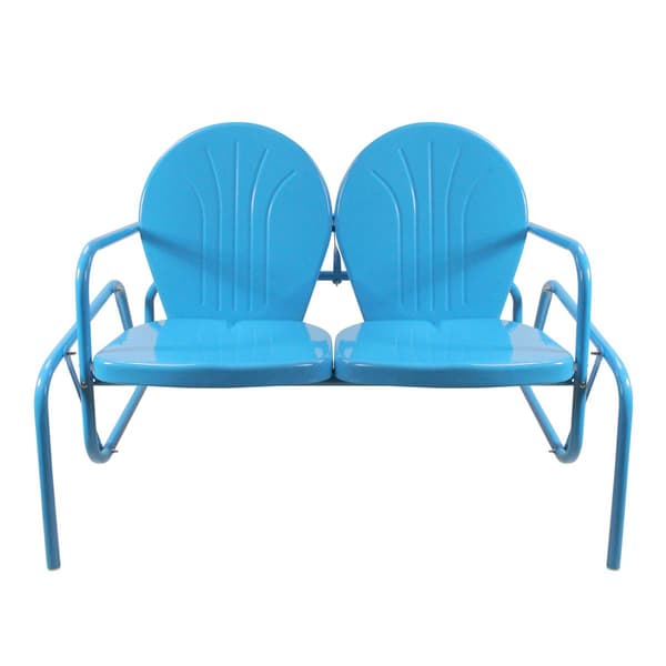 Northlight Seasonal Retro Metal Tulip Double Glider Patio Chair - image 