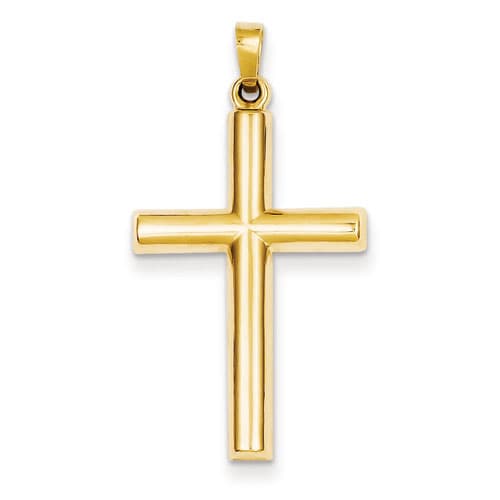 Unisex Gold Classics&#40;tm&#41; Yellow Gold Rounded Cross Pendant - image 