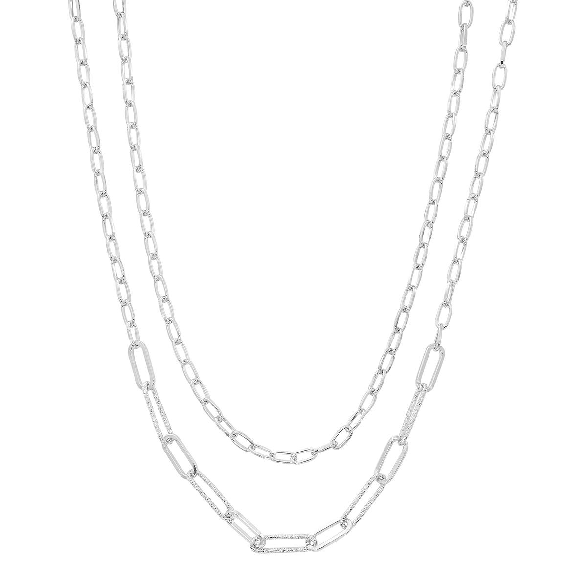 Design Collection Silver Plated 16in. Texurted Papeclip...