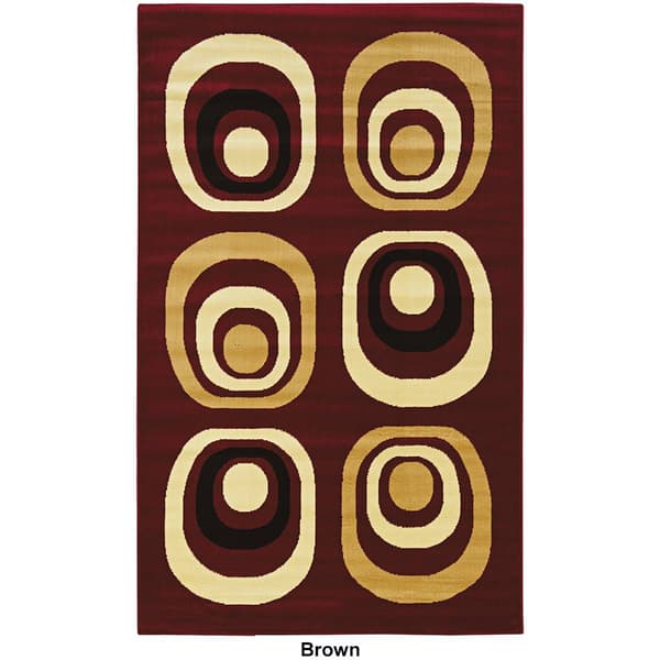 Linon Capri Collection Black Circle Area Rug - 5x7