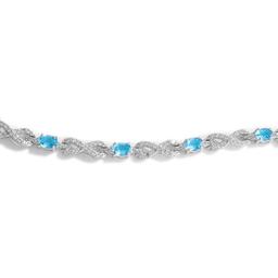 Gemstone Classics(tm) Blue Topaz & White Sapphire Bracelet