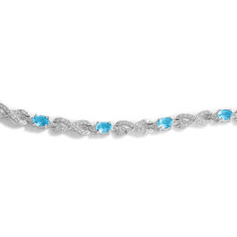 Gemstone Classics&#40;tm&#41; Blue Topaz & White Sapphire Bracelet