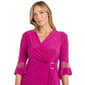 Womens R&M Richards Illusion Sleeve Solid Wrap Dress - image 3