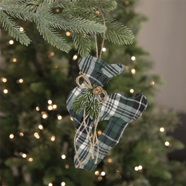 Northlight 7.75in. Plaid Deer with Pine Christmas Ornament