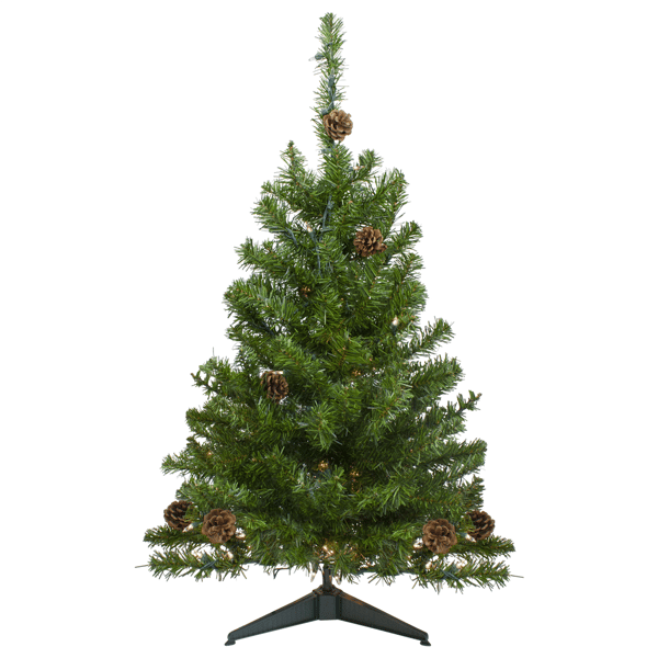 Northlight 3ft. Pre-Lit Canadian Pine w/ Pine Cone Christmas Tree