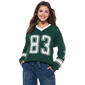 Juniors Derek Heart V-Neck Oversized Number Sweater - image 1