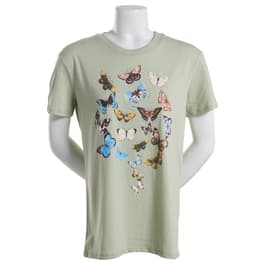 Juniors Self Esteem Butterfly Garden Graphic Boyfriend Tee