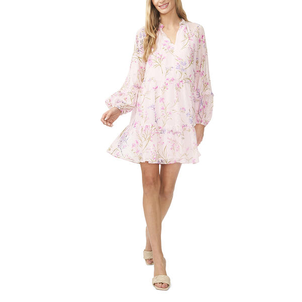 Womens Cece Babydoll Floral Chiffon Dress - image 