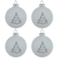 Northlight 4ct. Matte White Christmas Tree Glass Ornaments - image 6