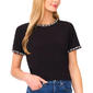 Womens Cece Short Sleeve Tee with Pearl Trim Embellishment - image 2