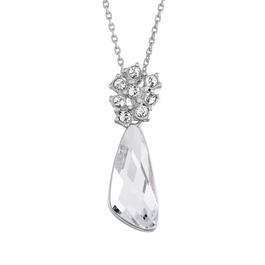 Crystal Colors Silver Plated Clear Crystal Comet Pendant Necklace