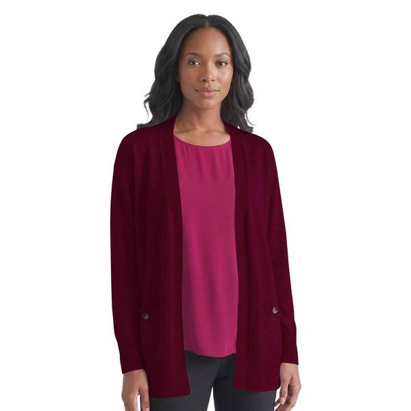 Womens Jones New York Long Sleeve Gold Button Accent Rib Cardigan - image 