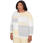 Plus Size Alfred Dunner Al Fresco Color Block 3/4 Sleeve Sweater - image 3