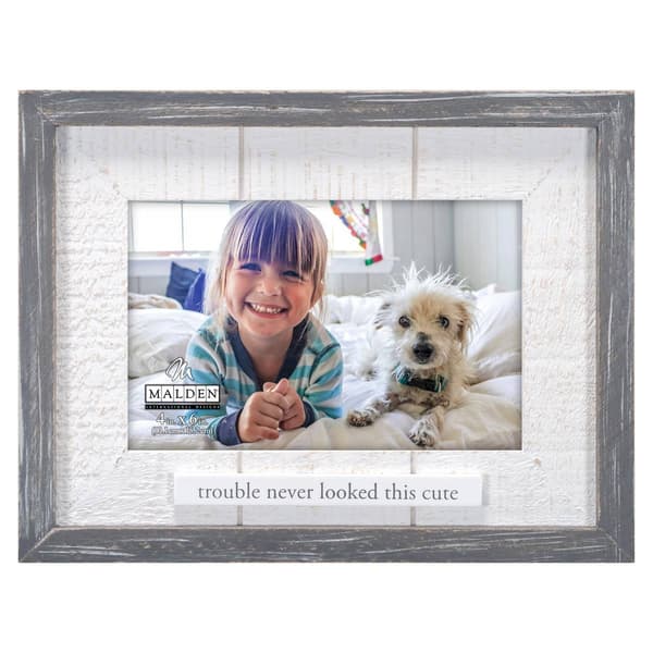 Malden Trouble Never Looked This Cute Rustic Wood Frame - 4x6 - image 