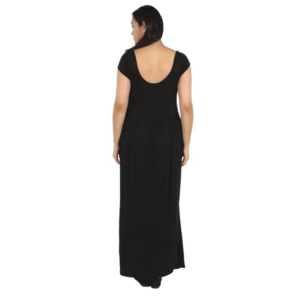 Plus Size 24/7 Comfort Apparel Cap Sleeve Empire Waist Maxi Dress