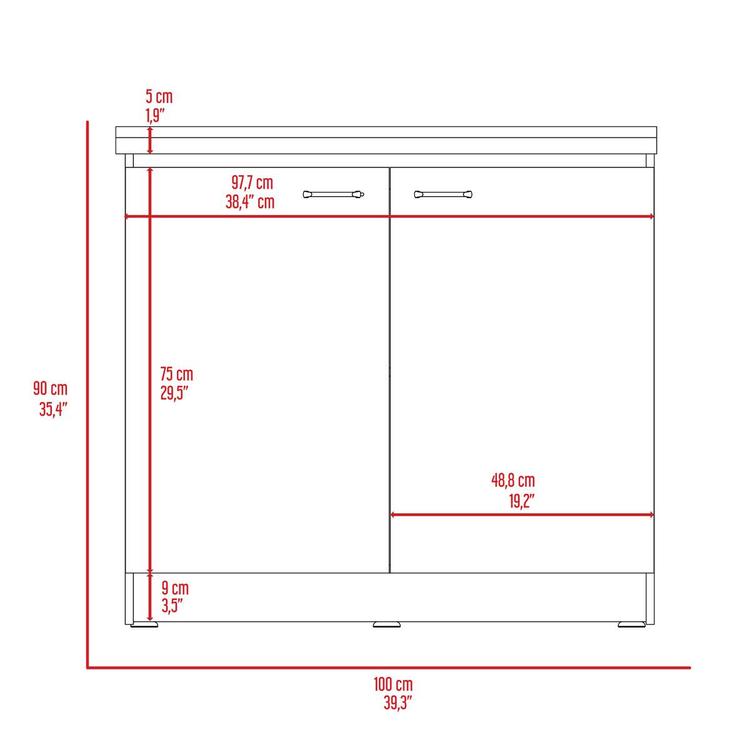 FM FURNITURE Oklahoma Two-Tone Utility Sink & Cabinet