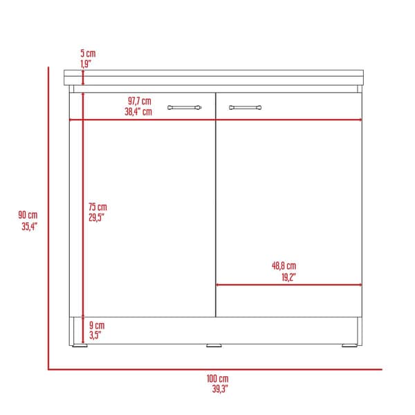 FM FURNITURE Oklahoma Two-Tone Utility Sink & Cabinet