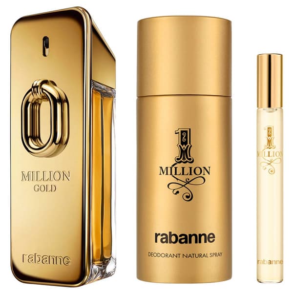Rabanne 1 Million Gold Eau de Parfum Intense 3pc. Gift Set