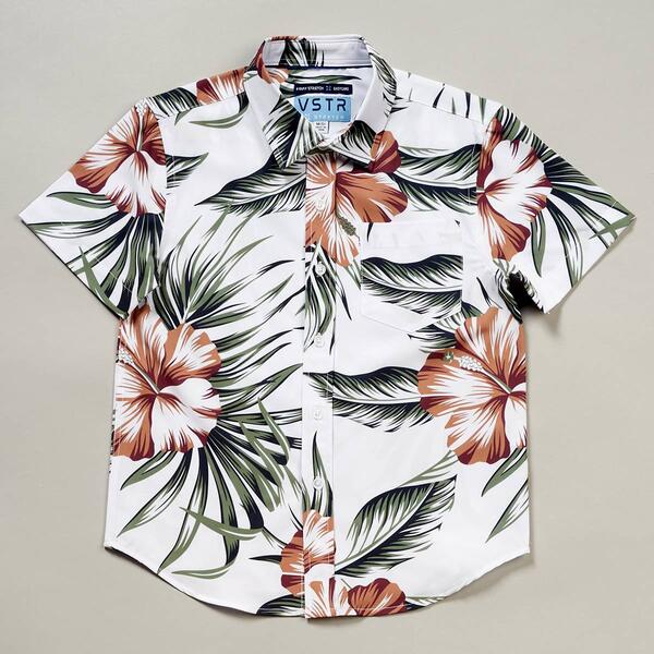 Boys &#40;4-7&#41; VSTR Floral Leaf Short Sleeve Button Down Shirt - image 