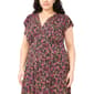 Plus Size MSK Flutter Cap Sleeve V Neck Ditsy Floral Midi Dress - image 4