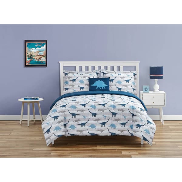 Alex &amp; Bella Dino Print Microfiber Comforter Set