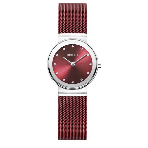 Womens BERING Red Mesh Band Watch - 10126-303 - image 