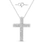 Nova Star(R) Sterling Silver 2 Row Lab Grown Diamond Cross Pendant - image 1