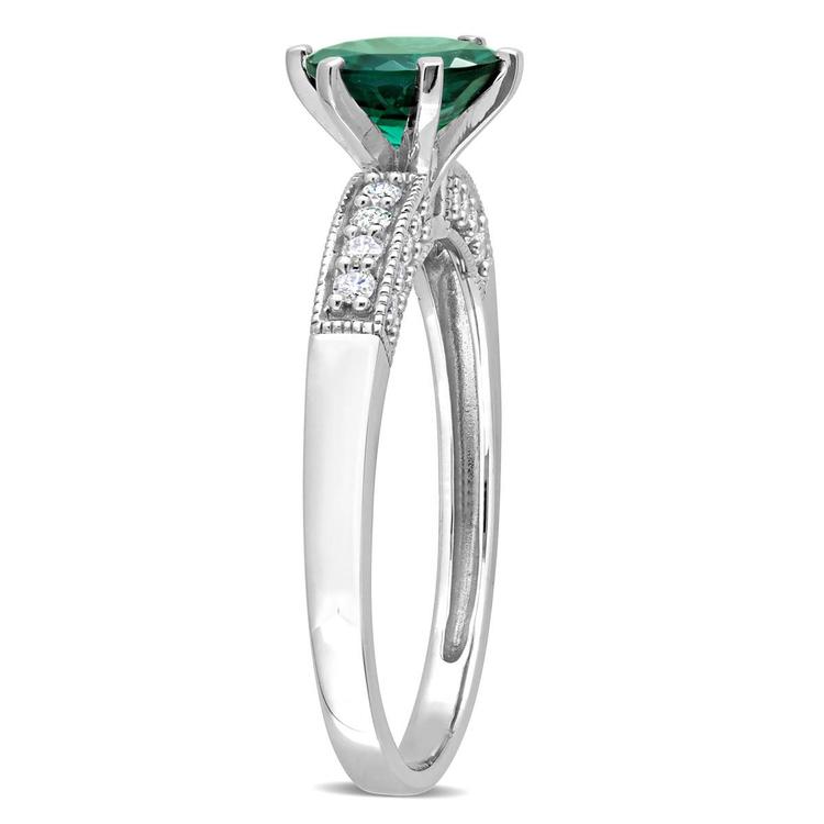 Gemstone Classics™ 10kt. White Gold Lab Created Emerald Ring