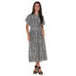 Womens Vivid Aura Short Sleeve Stripe Midi Shirtdress - image 1