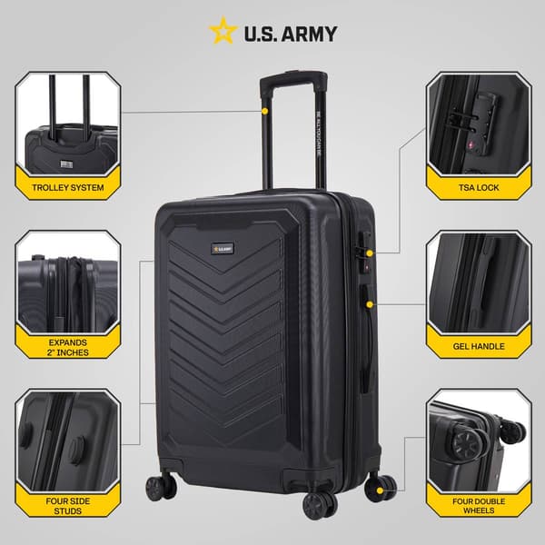 U.S. Army Fox Pro 24in. Expandable Spinner Luggage w/ TSA Lock