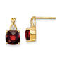 Gemstone Classics&#40;tm&#41; 14kt. Yellow Gold Garnet Diamond Earrings - image 1