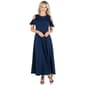 Womens 24/7 Comfort Apparel Ruffle Cold Shoulder Maxi Dress - image 1