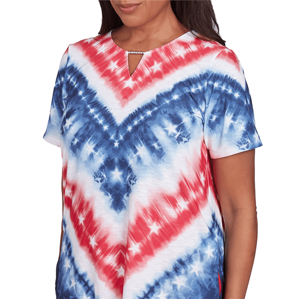 Womens Alfred Dunner Land of the Free Tie Dye American Tee
