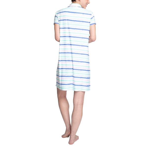 Womens Hanes&#174; Polo Cool Stripe Nightshirt