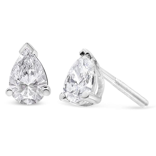 Haus of Brilliance 1ctw. Lab Grown Diamond Pear Stud Earrings - image 