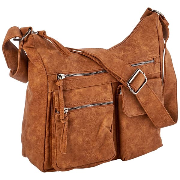Bueno Distress Faux Leather Pocket Hobo