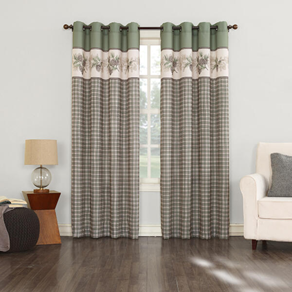 Berkshire Print Pieced Grommet Curtain Panel - image 