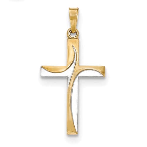 Gold Classics(tm) Gold & Rhodium Satin Polished Cross - image 