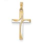Gold Classics(tm) Gold & Rhodium Satin Polished Cross - image 1